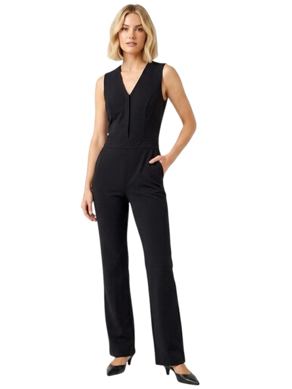 SPANX Perfect Sleeveless V-Neck Jumpsuit PXL in Classic Black Style: 20383Q